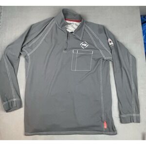 Bulwark FR Shirt Mens Large Gray Lightweight Quarter Zip Workwear ARC Compliant